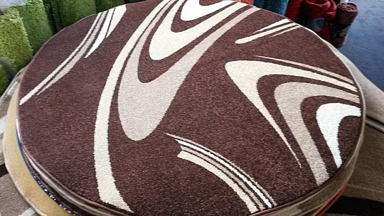 koberec kruh COFFEE hnědý