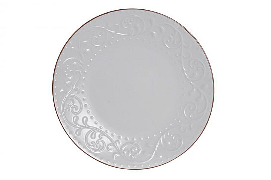 Tanier plytký WHITE RELIEF 27.5x2cm biely