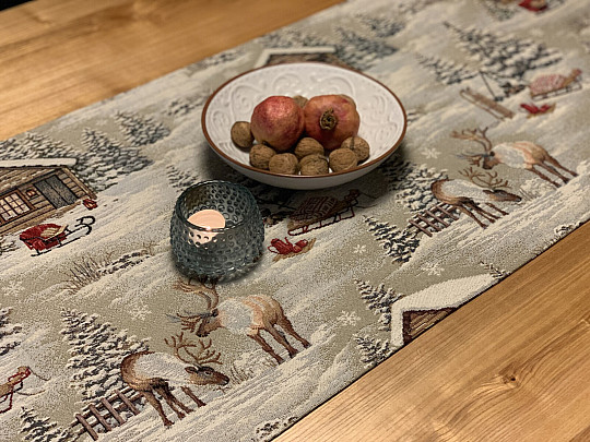 Gobelínový obrus, šál ZIMNÁ KRAJINA ALL