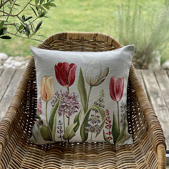 Gobelínový obliečka na vankúš TULIPÁNY JAR III