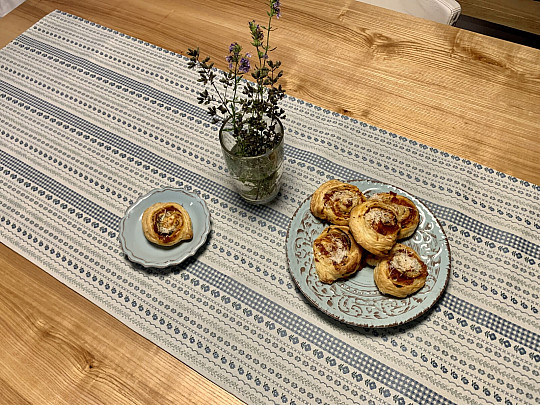 Ubrus a šál TOSCANA VALERY RIGA pruh modrý