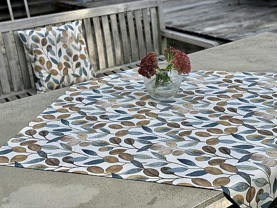 Ubrus a šál LISTY HOJAS modrý