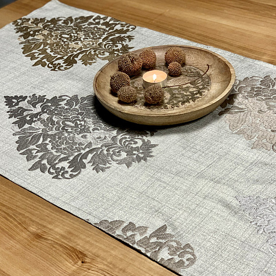 Vyšívaný šál REVIVAL šedo-stříbrný