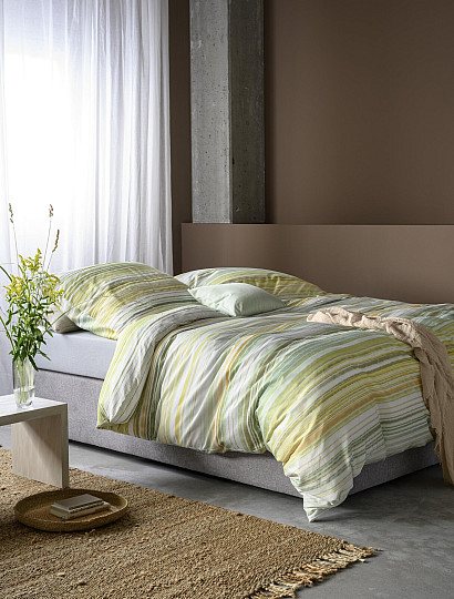 IRISETTE luxusný bavlnený satén MAGIC 30 pruhy zelené