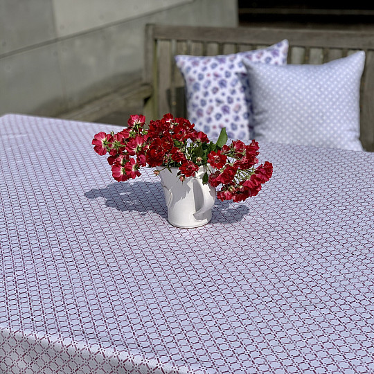 Obrus a šál MONTANA MRIEŽKA STARORUŽOVÁ