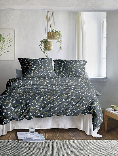 IRISETTE luxusný bavlnený satén WAVE 8565-20 VETVE sivé