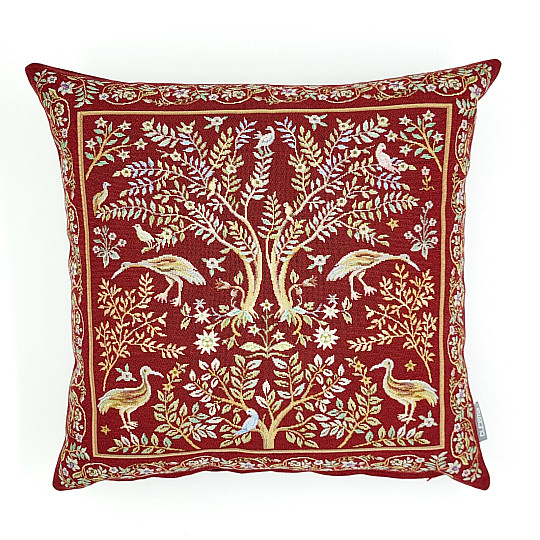 Gobelínový obliečka na vankúš WILLIAM MORRIS bordó