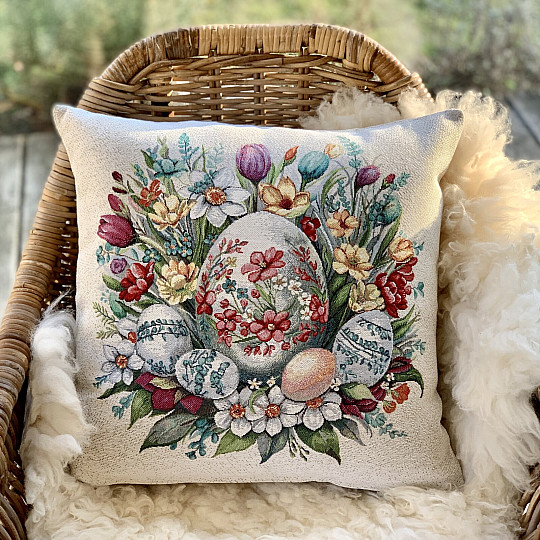 Veľkonočný gobelínový povlak ČERVENÉ KRASLICE