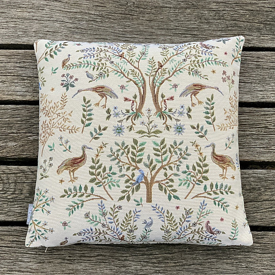 Gobelínový obliečka na vankúš WILLIAM MORRIS béžová - celoplošná