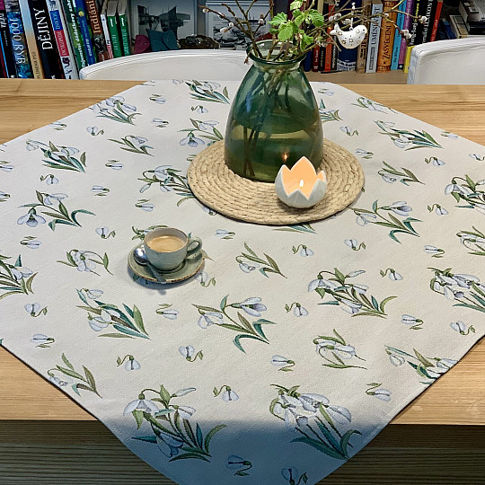 Gobelínový ubrus a šál SNOWDROPS