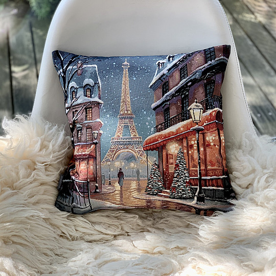 Vianočný gobelínový povlak ZIMNÝ PARÍŽ