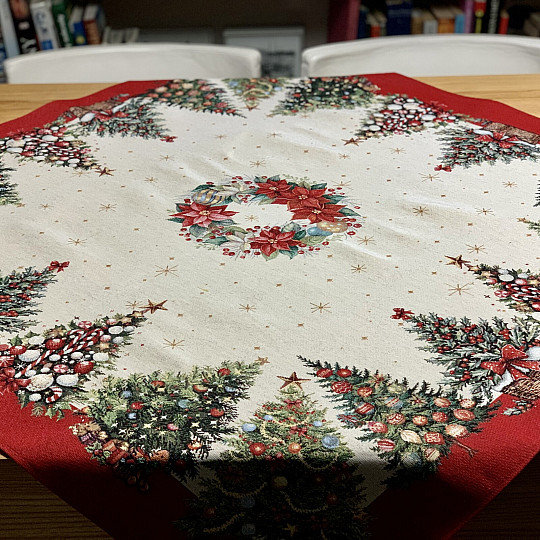 Gobelínový obrus a šál VIANOČNÉ STROMY
