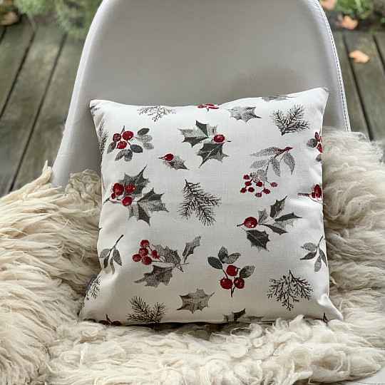 Vianočný dekoračný povlak CESMÍNA SIVÁ