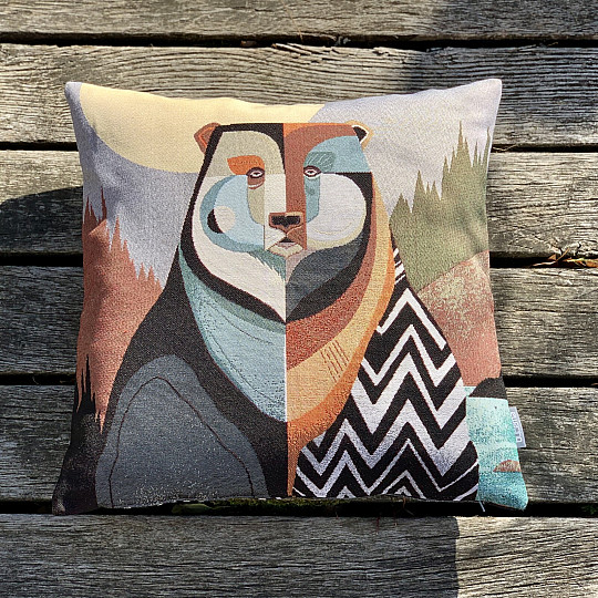 Gobelínový obliečka na vankúš MEDVEĎ