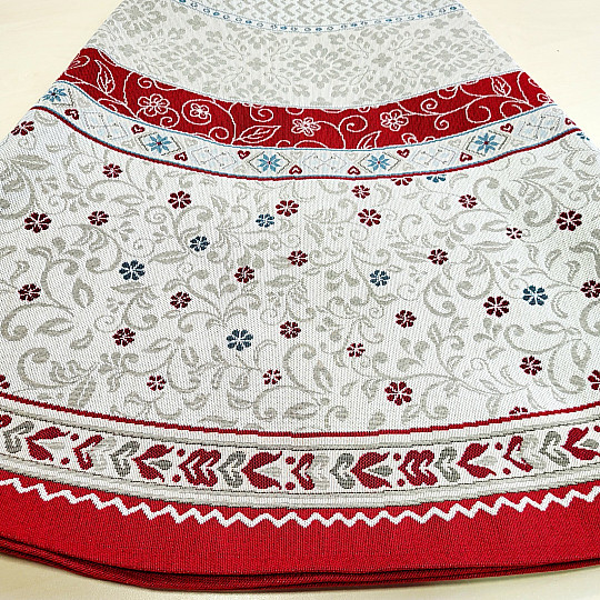 Gobelínový obrus okrúhly KVETY V RÁME