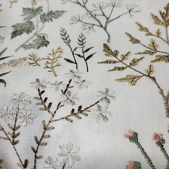 Vyšívaný šál GINGER BIELÝ