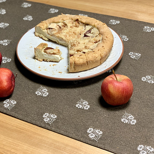 Žakárový šál ALPSKEJ KVETY HNEDÝ