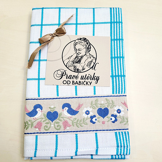 Utierky od BABIČKY TYRKYSOVÉ S VTÁČKAMI