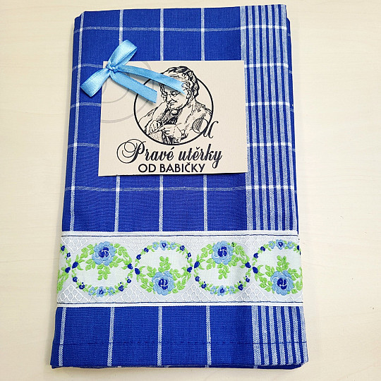 Utierky od BABIČKY MODRÉ S KYTIČKAMI