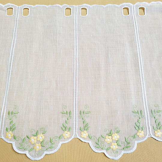 Vitrážová záclona KVETY ŽLTÉ