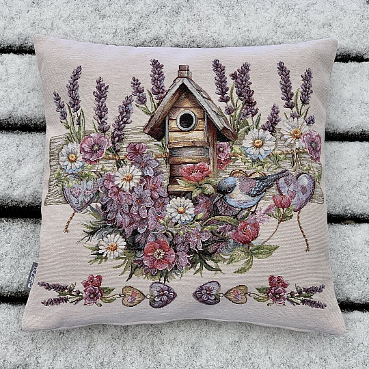 Gobelínový obliečka na vankúš Vtáčia búdka