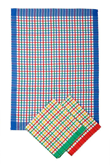 Bavlnené utierky SVETLO ŠEDÉ KÁRO