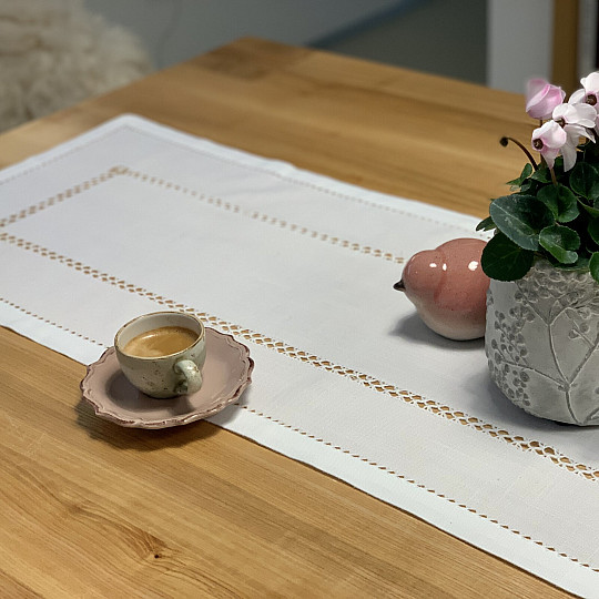 Obrus a šál BIELA AŽURA