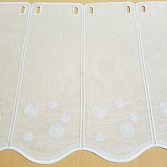 Záclona na vitrážku GERSTER 11857 kolieska biela