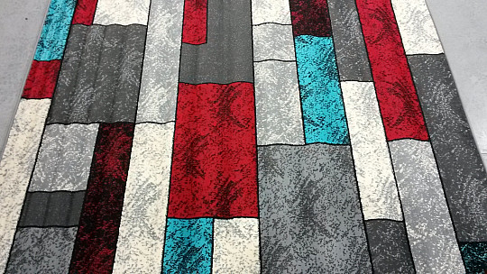 Kusový koberec AMAZON 1 sivý červený