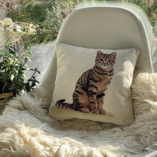 Gobelínová obliečka na vankúš MAČKA MOUREK