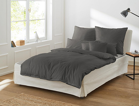 IRISETTE luxusný bavlnený satén Paris 8000-13 antracit