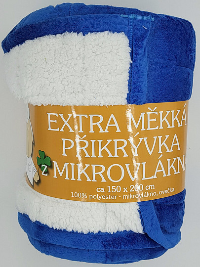 deka z mikrovlákna EXTRA Mekka OVEČKA prešiv modrá