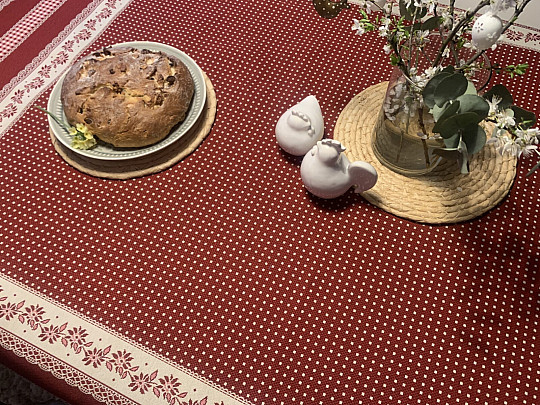 Gobelínový obrus a šál SEDĽSKÁ JIZBA červená