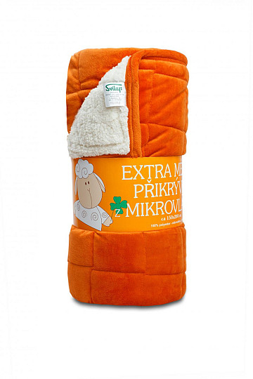 deka z mikrovlákna EXTRA Mekka OVEČKA prešiv oranžová