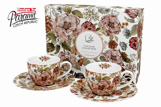 Pastelové kvety biele espresso šapo 90 ml sada 2 ks