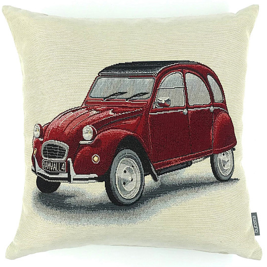 Gobelínová obliečka na vankúš Citroën 2CV red