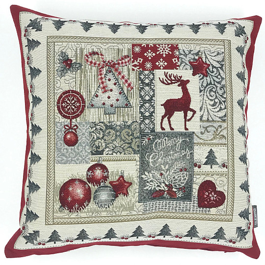 Vianočný gobelínový obliečka vankúš MERRY CHRISTMAS