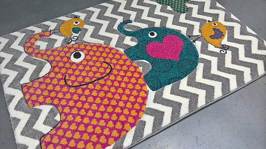 Detský kusový koberec PASTEL Sloni