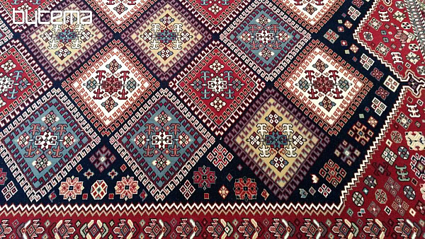 vlnený koberec TAEBRIS KAZAK modrý