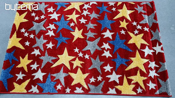 Detský kusový koberec STARS červený! Posledné kusy!
