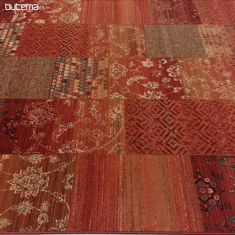 Luxusné vlnené koberce ROYAL PATCHWORK red