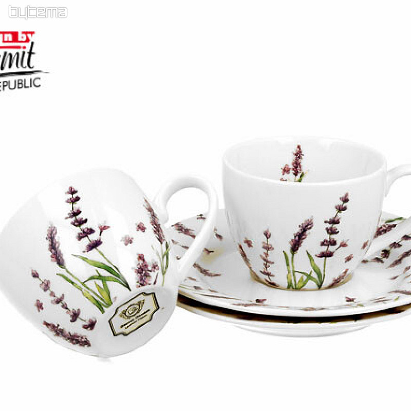 Porcelánové hrnčeky na espresso set 2 ks Lavender E Sapo