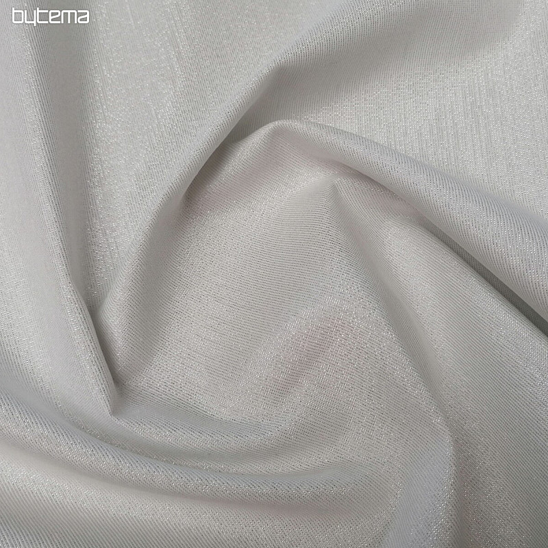 Vianočná dekoračná látka Santa s lurexom bielo-strieborná