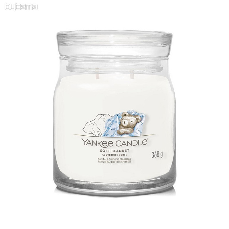 sviečka YANKEE CANDLE vôňa SOFT BLANKET SKLO STREDNÉ 2 KNOTY