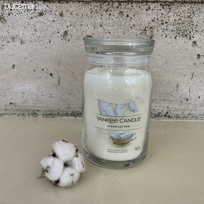 sviečka YANKEE CANDLE vôňa CLEAN COTTON SKLO VEĽKÉ 2 KNOTY