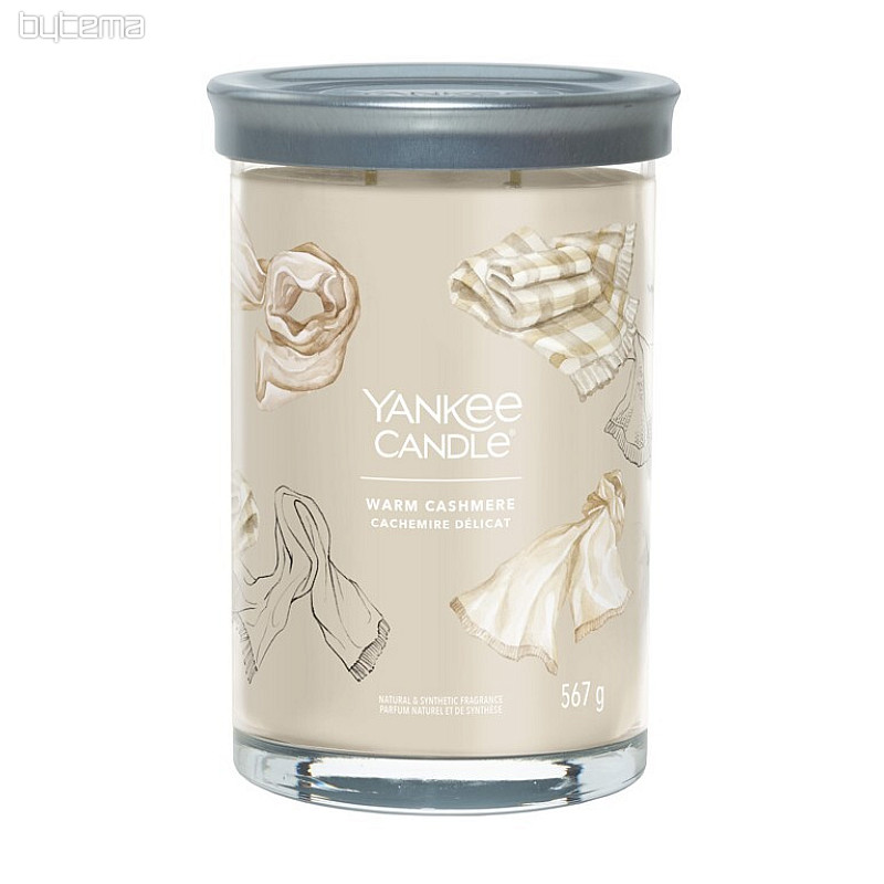 sviečka YANKEE CANDLE vôňa WARM CASHMERE TUMBER VEĽKÝ 2 KNOTY