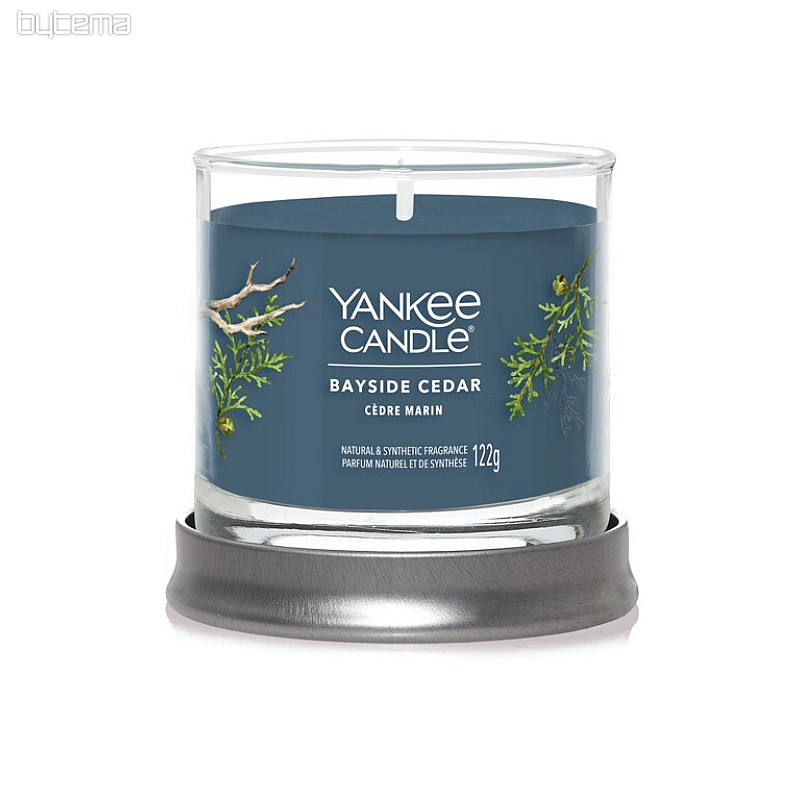 sviečka YANKEE CANDLE vôňa BAYSIDE CEDAR TUMBER MALÝ