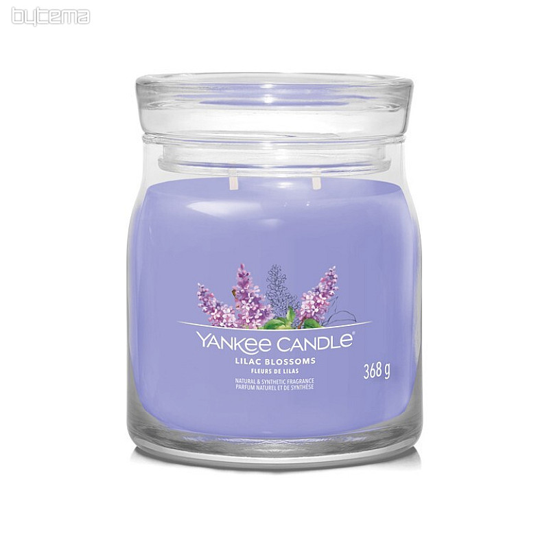 sviečka YANKEE CANDLE vôňa LILAC BLOSSOMS SKLO STREDNÉ 2 knôty