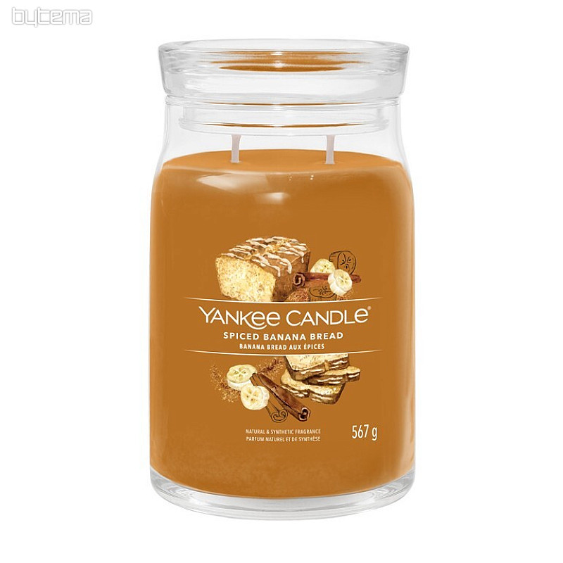 sviečka YANKEE CANDLE vôňa SPICED BANANA BREAD VEĽKÉ SKLO 2 knôty