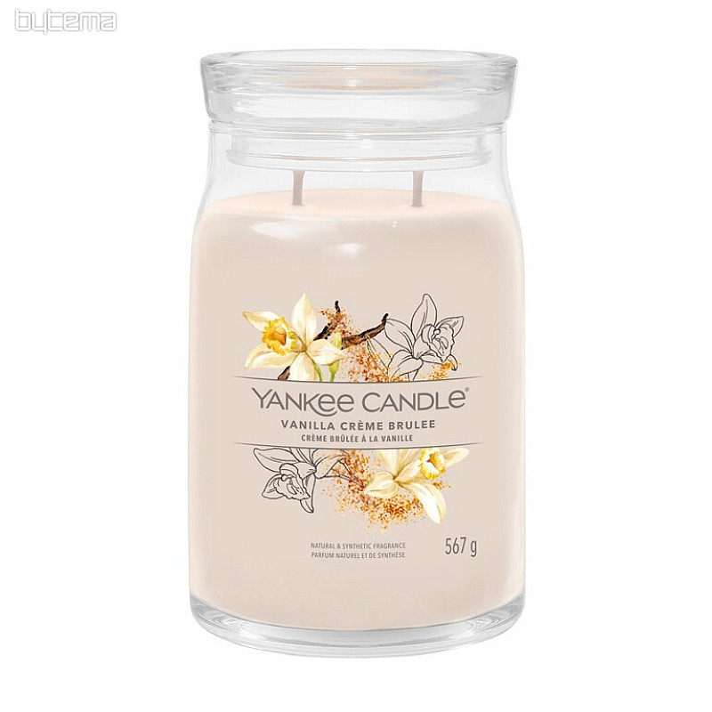 sviečka YANKEE CANDLE vôňa VANILLA CREME BRULÉE VEĽKÉ SKLO 2 knôty